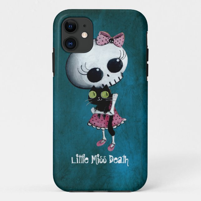 Little Miss Death with Black Cat Case-Mate iPhone Case (Back)