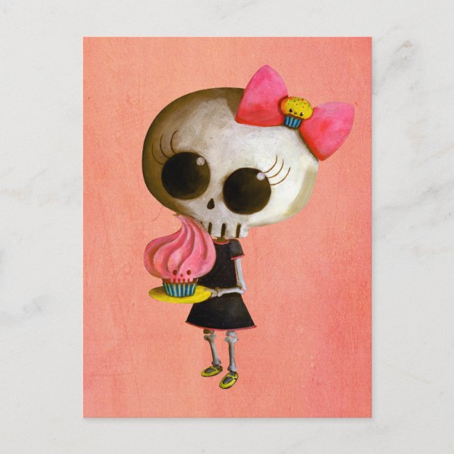 Little Miss Death with Cupcake Postcard (Front)