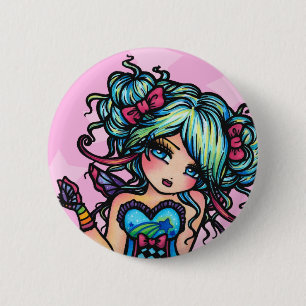 Little Miss Deelish Fairy Unicorn Button