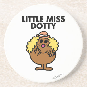Little Miss Dotty Black Lettering Coaster