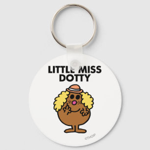 Little Miss Dotty   Black Lettering Key Ring