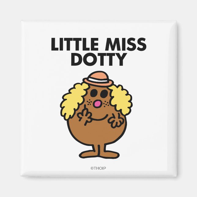 Little Miss Dotty | Black Lettering Magnet (Front)
