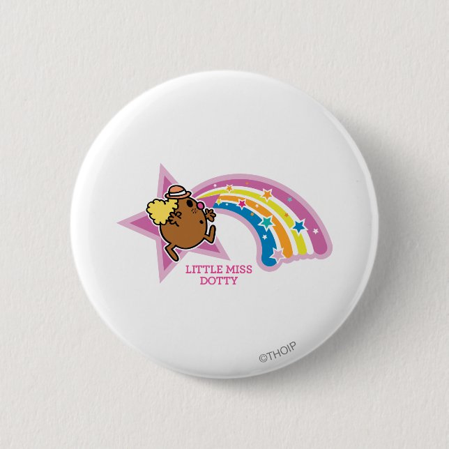 Little Miss Dotty | Chasing Rainbows 6 Cm Round Badge (Front)