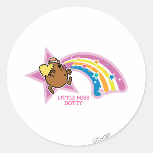 Little Miss Dotty   Chasing Rainbows Classic Round Sticker