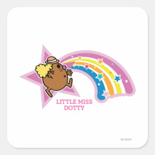 Little Miss Dotty   Chasing Rainbows Square Sticker
