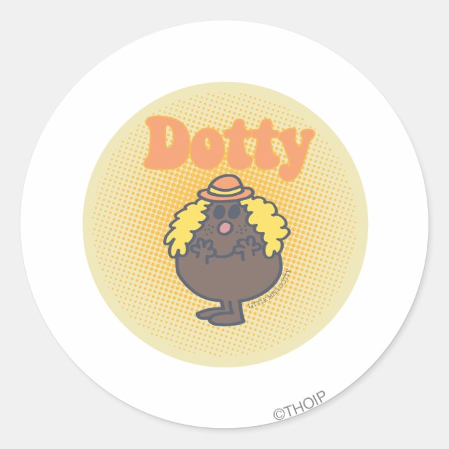 Little Miss Dotty | Spotlight Classic Round Sticker (Front)