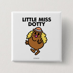 Little Miss Dotty Waving 15 Cm Square Badge