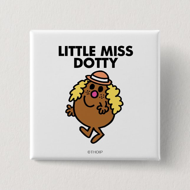 Little Miss Dotty Waving 15 Cm Square Badge (Front)