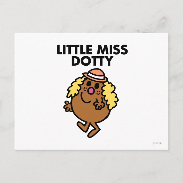 Little Miss Dotty Waving Postcard (Front)