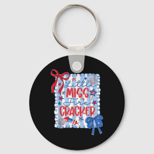 Little Miss Firecracker American Flag Usa Teen Tod Key Ring