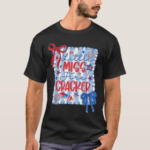Little Miss Firecracker American Flag Usa Teen Tod T-Shirt
