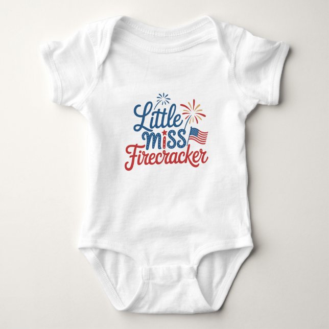 Little Miss Firecracker  Baby Bodysuit (Front)