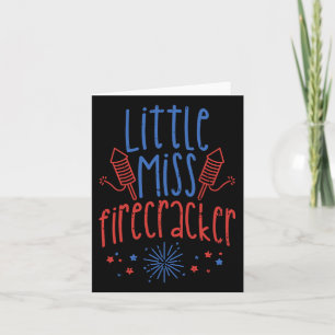 Little Miss Firecracker Funny 4th Of July Patriot Card