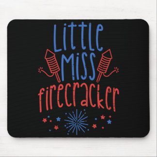 Little Miss Fireer Funny 4th Of July Patriot Girls Mouse Pad