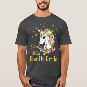 little miss Fourth Grade Back to SchoolUnicorn Gir T-Shirt