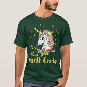 little miss Fourth Grade Back to SchoolUnicorn Gir T-Shirt
