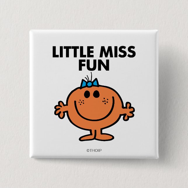 Little Miss Fun | Black Lettering 15 Cm Square Badge (Front)