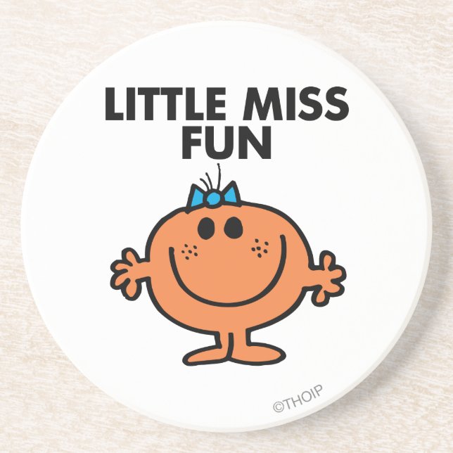 Little Miss Fun | Black Lettering Coaster (Front)