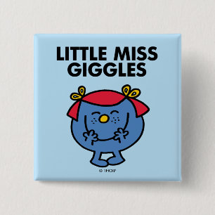 Little Miss Giggles Black Lettering 15 Cm Square Badge