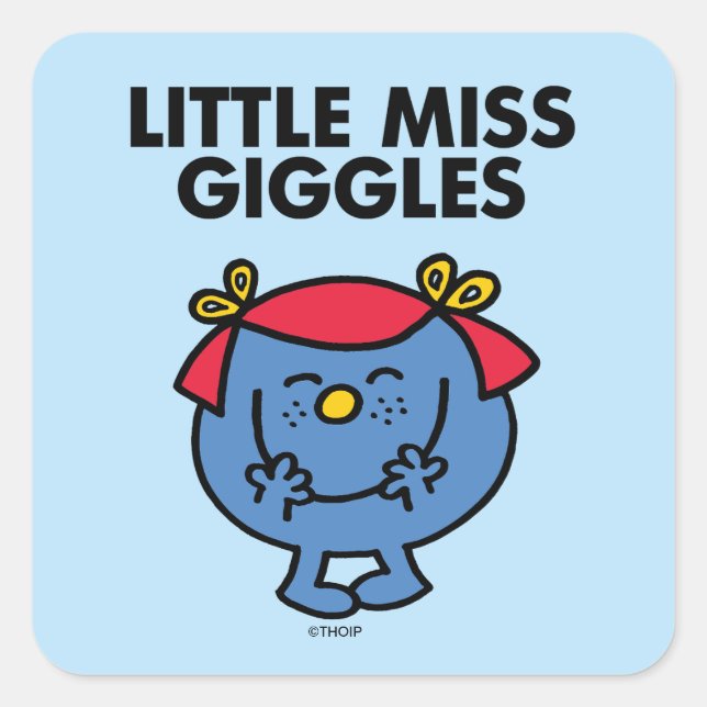 Little Miss Giggles | Black Lettering Square Sticker (Front)