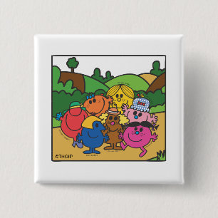 Little Miss Group Of Friends 15 Cm Square Badge