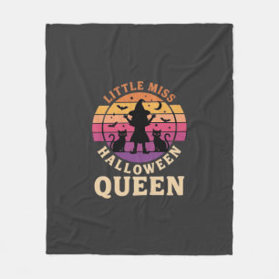 Little Miss Halloween Queen Witch Cat Design_1 Fleece Blanket