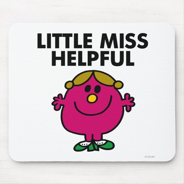 Little Miss Helpful | Black Lettering Mouse Pad (Front)