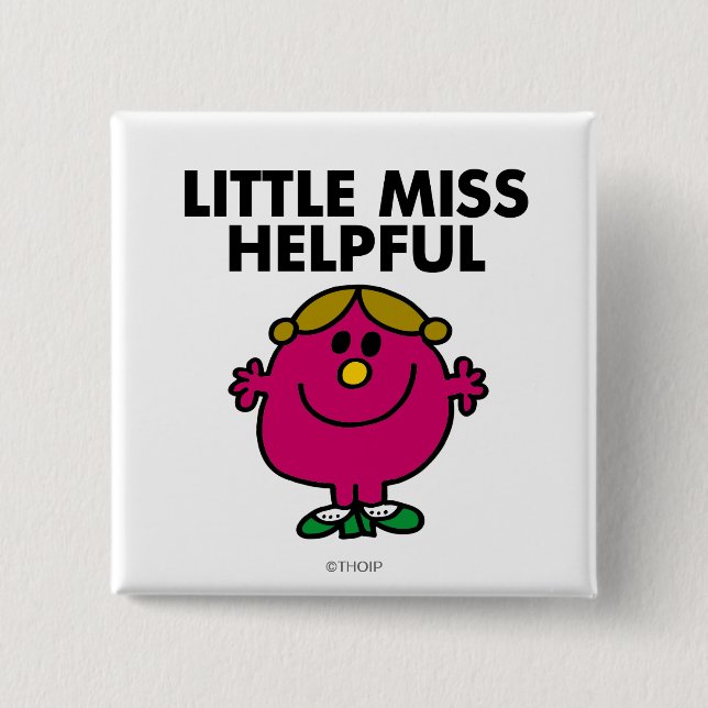Little Miss Helpful Classic 15 Cm Square Badge (Front)