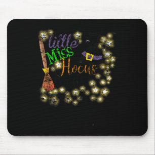 Little Miss Hocuss Pocus Halloween Witch Distresse Mouse Pad