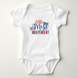 Little Miss Independent, 4th of July Baby Bodysuit