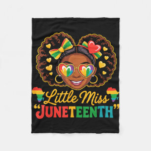 Little miss juneteenth afro black pride fleece blanket