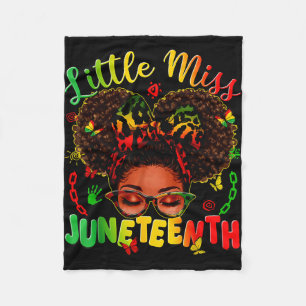Little miss juneteenth afro pride black afro hair fleece blanket