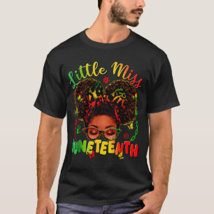 Little miss juneteenth afro pride black afro hair T-Shirt