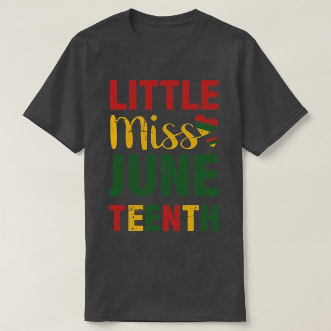 Little miss juneteenth celebrating american africa T-Shirt (Design Front)
