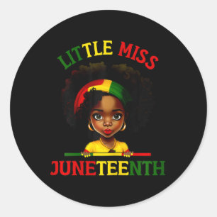 Little Miss Juneteenth Classic Round Sticker