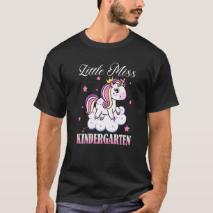 Little Miss Kindergarten Back To School Unicorn Gi T-Shirt