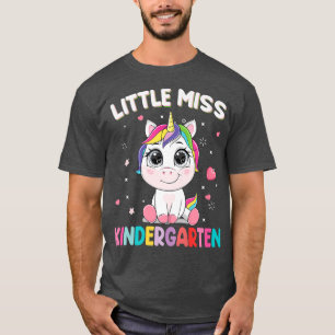 Little Miss Kindergarten First Day Of School Unico T-Shirt