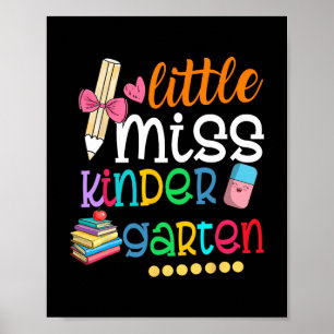 Little Miss Kindergarten For Kids Girls Back To S Poster