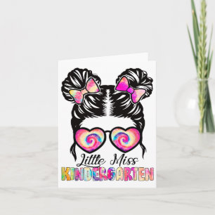 Little Miss Kindergarten Girls First Day Of Kinder Card
