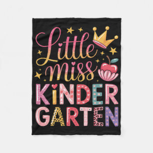 Little Miss Kindergarten Girls Kids Back To School Fleece Blanket