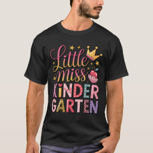 Little Miss Kindergarten Girls Kids Back To School T-Shirt