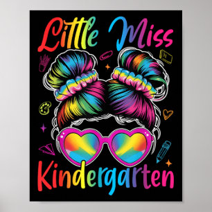 Little Miss Kindergarten Messy Bun Back To School Poster