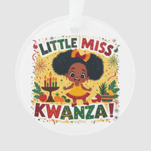 Little Miss Kwanza Afro American Kwanaz heritage Ornament