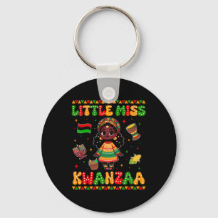 Little Miss Kwanzaa Happy Kwanzaa Black Girl Toddl Key Ring
