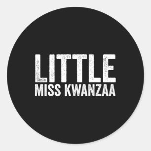 Little Miss Kwanzaa Outfits For Kids Black Girl To Classic Round Sticker