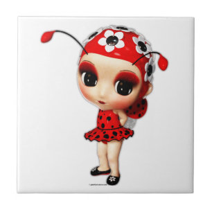 Little Miss Ladybug Ceramic Tile