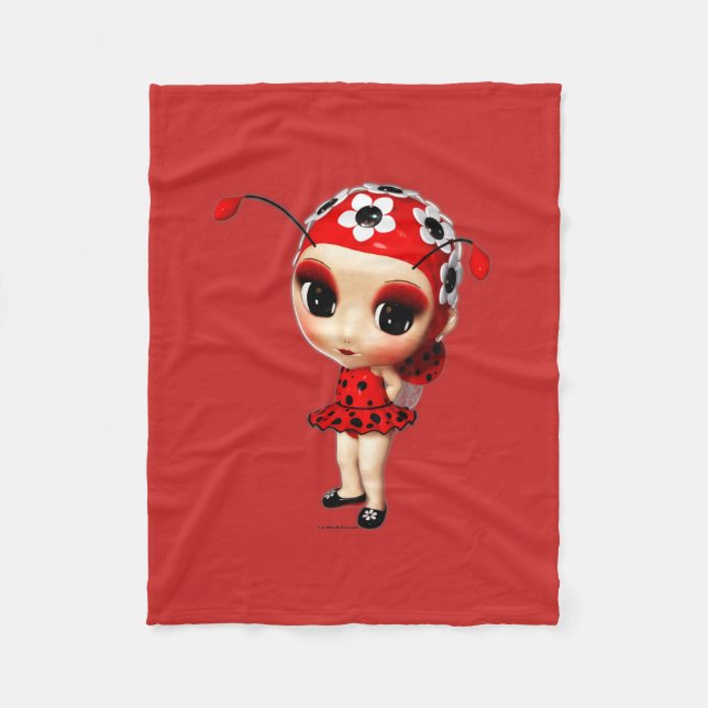 Little Miss Ladybug Fleece Blanket (Front)