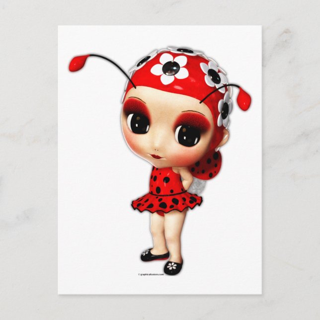 Little Miss Ladybug Postcard (Front)