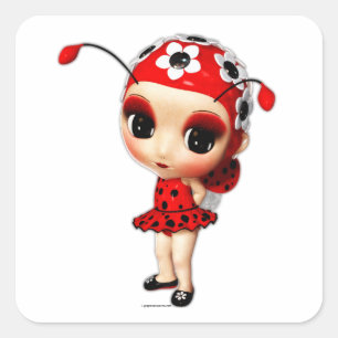 Little Miss Ladybug Square Sticker