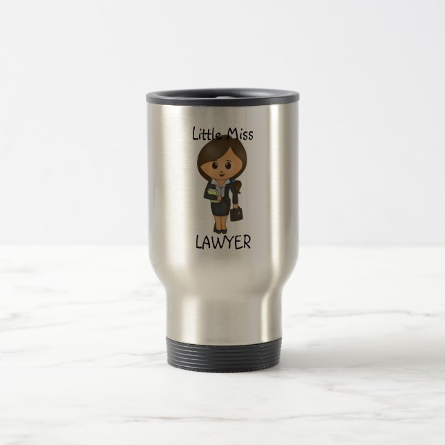 Little Miss Lawyer - Brunette / Brown Hair Travel Mug (Center)